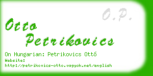 otto petrikovics business card